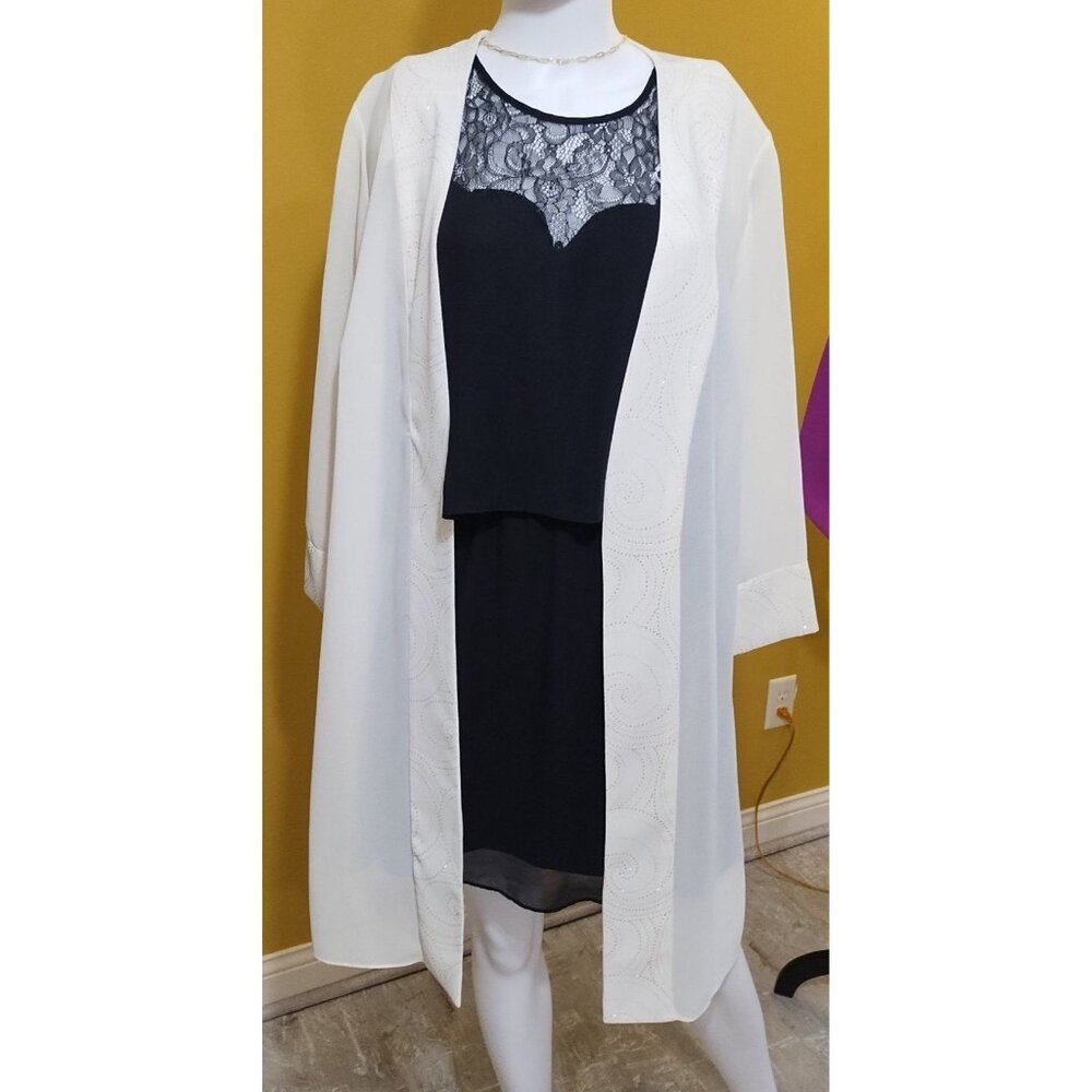 Dana Kay Ivory Sheer Cardigan Drape Size 16